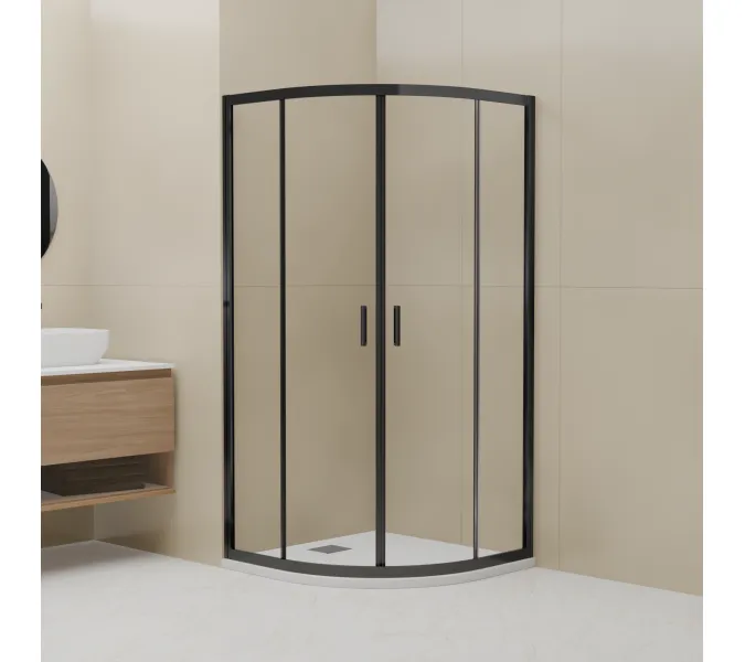 Душевой уголок RGW CL-54B, Цвет стекла: прозрачное, Цвет профиля (вариация): Черный, Выбрать размер: 900x900