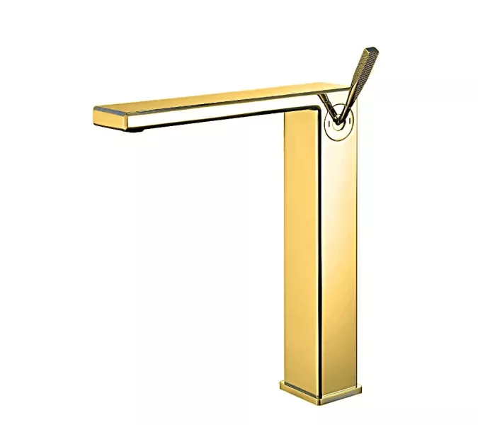 Смеситель для накладной раковины ACWEN 2331С матовое золото