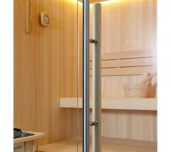 Финская сауна Frank 810 серия, 2 полки, кедр/липа, Выбрать размер: 140х140, Дерево : Липа, изображение 3