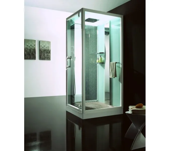 Душевая кабина прямоугольная с паром Orans SR-89101RS White  100х100 низкий поддон, изображение 3