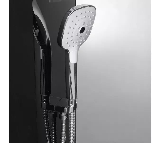 Душевая кабина прямоугольная с паром Orans SR-89101RS/LS Black  L/R, Цвет стекла: прозрачное, Цвет профиля: Черный, Тип поддона: Низкий, Выбрать размер: 100x100, Ориентация: правая, изображение 6