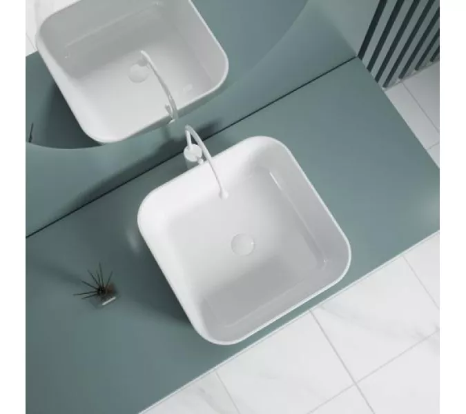 Раковина накладная "ERCINA-N" (white), Выбрать цвет: Белый, изображение 3