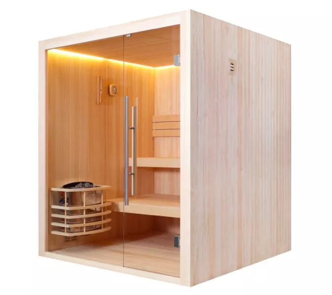 Финская сауна Frank 810 серия, 2 полки, кедр/липа, Выбрать размер: 140х140, Дерево : Липа, изображение 2