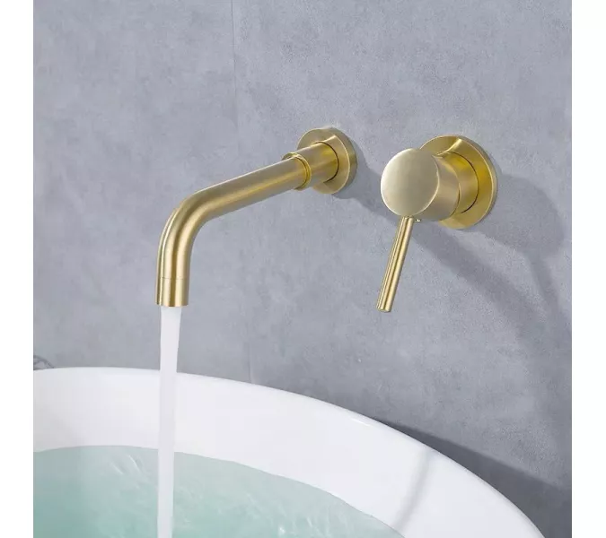 Смеситель для раковины скрытого монтажа ACWEN 6605C матовое золото, Выбрать цвет: Золото, изображение 10