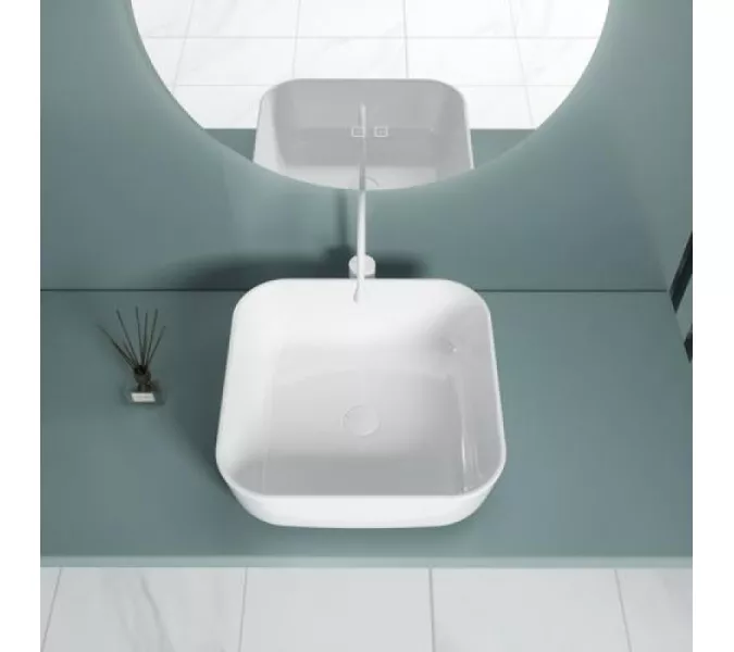 Раковина накладная "ERCINA-N" (white), Выбрать цвет: Белый, изображение 7