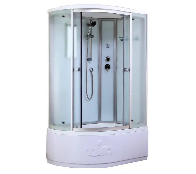 Душевая кабина асимметричная Timo STANDART T-6620S L/R высокий поддон, Цвет стекла: рифленое, Выбрать цвет: Хром, Выбрать размер: 120x85, Ориентация: Правая , Комплектация: без гидромассажа