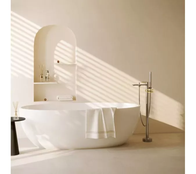 Смеситель напольный Acwen 2211QL оружейная сталь, изображение 4