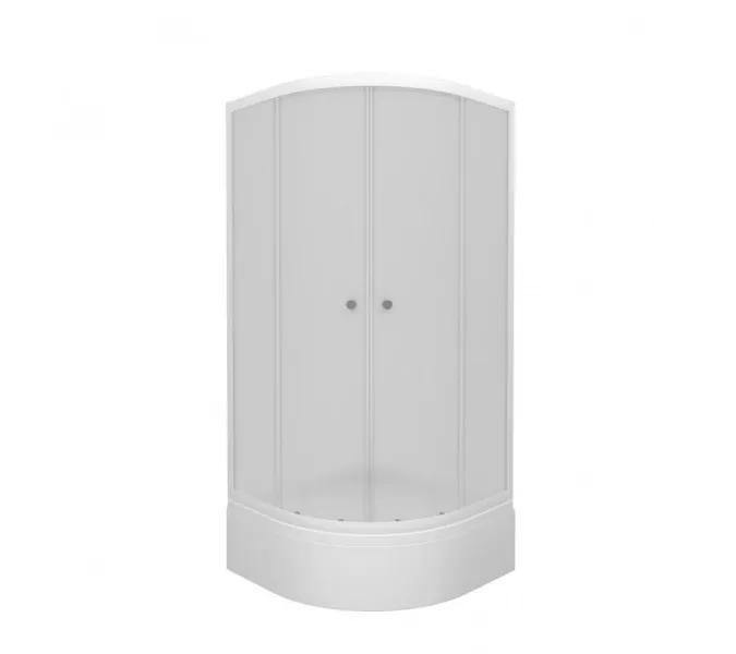 Душевое ограждение Triton ВЕЛЬВЕТ B средний поддон, Цвет стекла: матовое, Цвет профиля: Белый, Тип поддона: Средний, Выбрать размер: 90х90