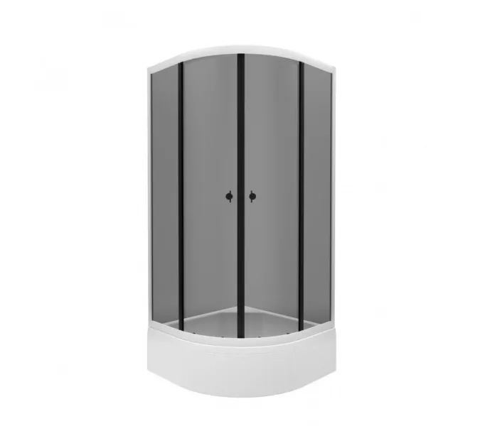 Душевое ограждение Triton ГРЭЙ B средний поддон, Цвет профиля: Белый, Тип поддона: Средний, Выбрать размер: 90х90, изображение 2