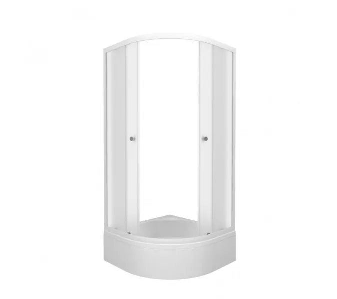 Душевое ограждение Triton ВЕЛЬВЕТ B средний поддон, Цвет стекла: матовое, Цвет профиля: Белый, Тип поддона: Средний, Выбрать размер: 90х90, изображение 2