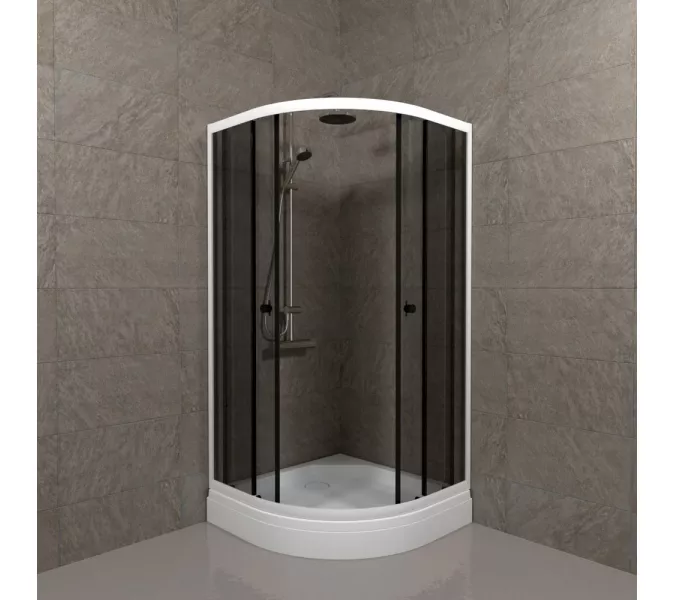 Душевое ограждение Triton ГРЭЙ А ПД31 низкий поддон, Цвет профиля: Белый, Тип поддона: Низкий, Выбрать размер: 90х90, изображение 4