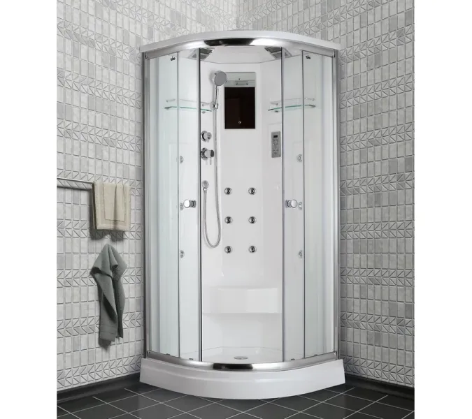 Душевая кабина четверть круга Timo LUX T-7701/7709 низкий поддон, Выбрать размер: 100x100, Комплектация: гидромассаж, изображение 2