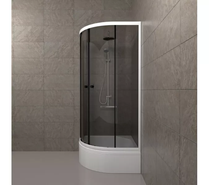 Душевое ограждение Triton ГРЭЙ B средний поддон, Цвет профиля: Белый, Тип поддона: Средний, Выбрать размер: 90х90, изображение 5