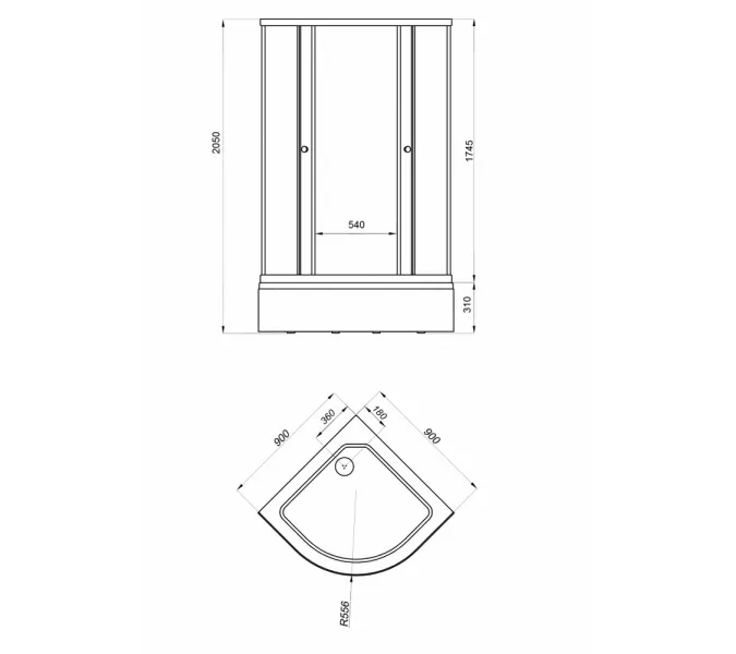 Душевое ограждение Triton ВЕЛЬВЕТ B средний поддон, Цвет стекла: матовое, Цвет профиля: Белый, Тип поддона: Средний, Выбрать размер: 90х90, изображение 7