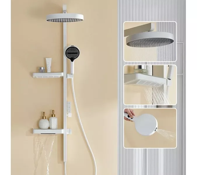 Душевая стойка ACWEN BN 28E белый, Выбрать цвет: Белый, изображение 5