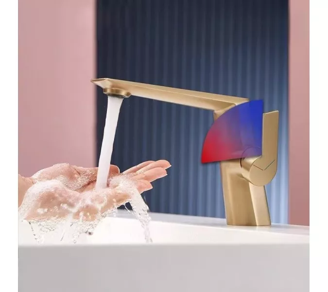 Смеситель для раковины ACWEN BN61C матовое золото, Выбрать цвет: Золото матовое, изображение 3