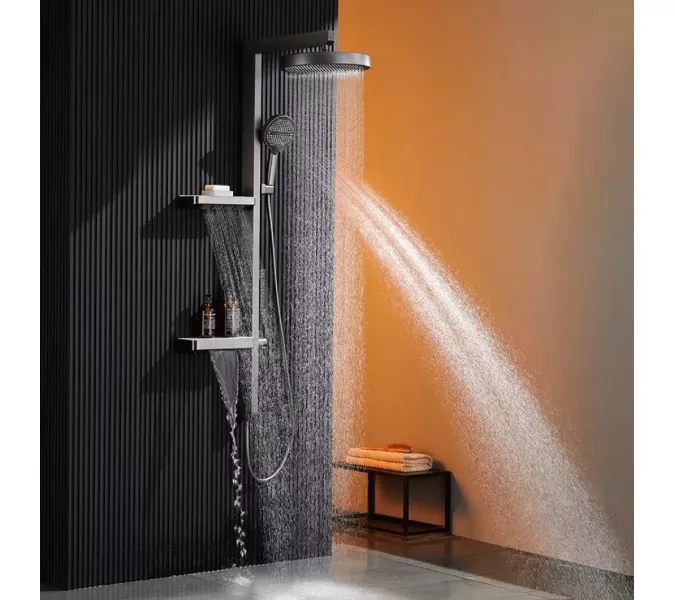 Душевая стойка ACWEN BN 28D графит, Выбрать цвет: Графит, изображение 3