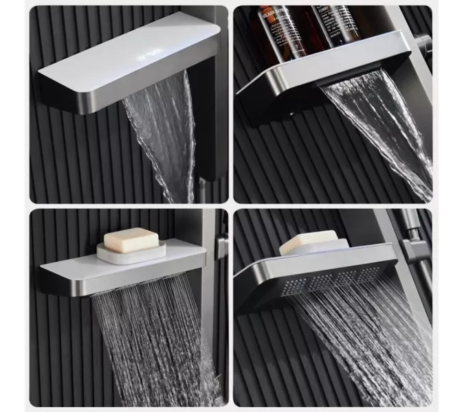 Душевая стойка ACWEN BN 28D графит, Выбрать цвет: Графит, изображение 6