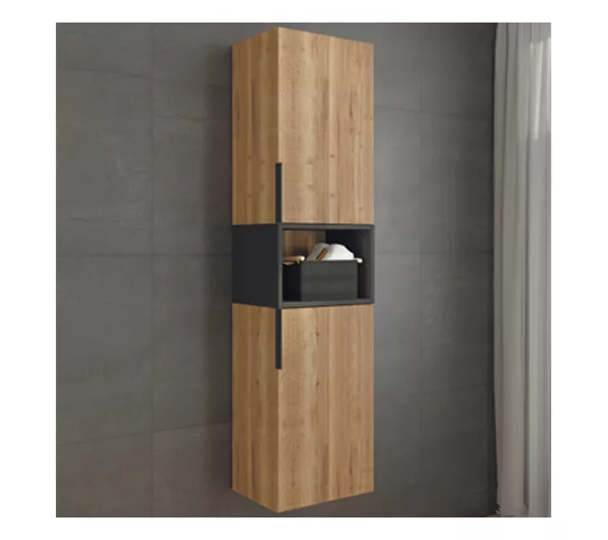 Comforty. Шкаф-колонна Штутгарт-40 дуб тёмно-коричневый, изображение 2