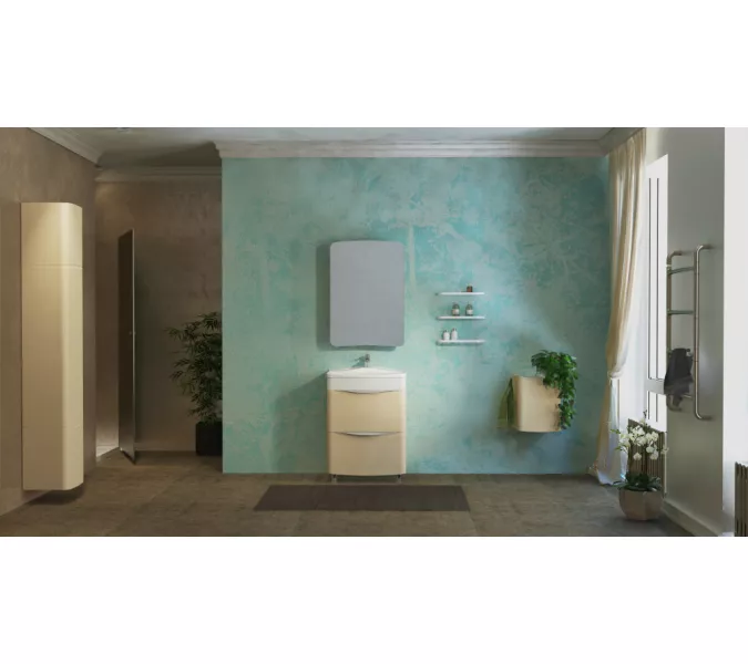 Шкаф подвесной Velvex Iva 45 светлый лен, изображение 3