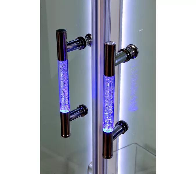 Душевая кабина AvaCan A01/A09 прозрачное/хром, низкий поддон, Цвет стекла: прозрачное, Цвет профиля: Хром, Тип поддона: Низкий, Выбрать размер: 100х100, Внешний вид: С LED освещением, Наличие крыши: есть, изображение 8