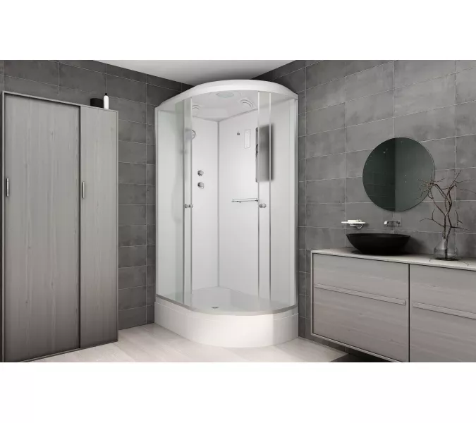 Душевая кабина AvaCan D272 L/R  матовое/хром, средний поддон, Цвет стекла: матовое, Цвет профиля: Хром, Тип поддона: Средний, Выбрать размер: 120х80, Внешний вид: без гидромассажа, Наличие крыши: есть, Ориентация: левая, изображение 3