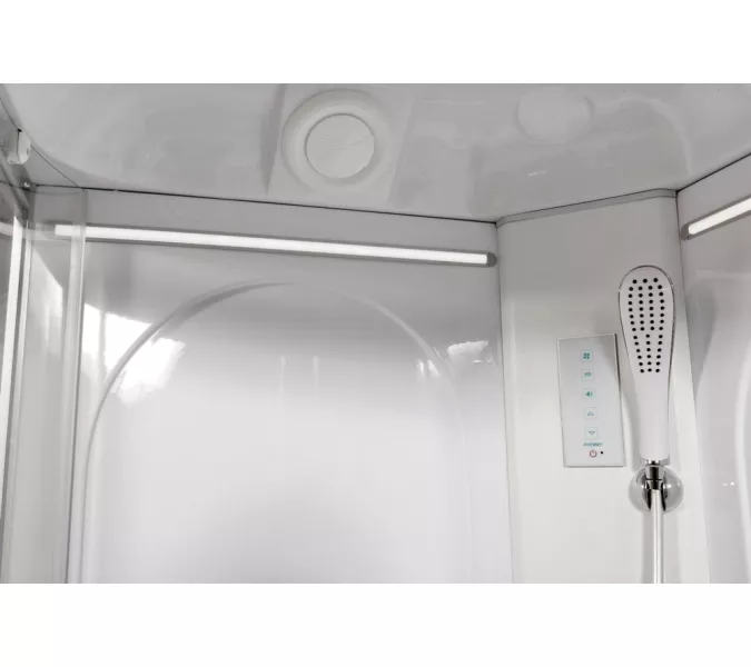 Душевая кабина AvaCan L608/609  прозрачное/хром/низкий, Цвет стекла: прозрачное, Цвет профиля: Хром, Тип поддона: Низкий, Выбрать размер: 80х80, Внешний вид: С LED освещением, Наличие крыши: есть, изображение 10