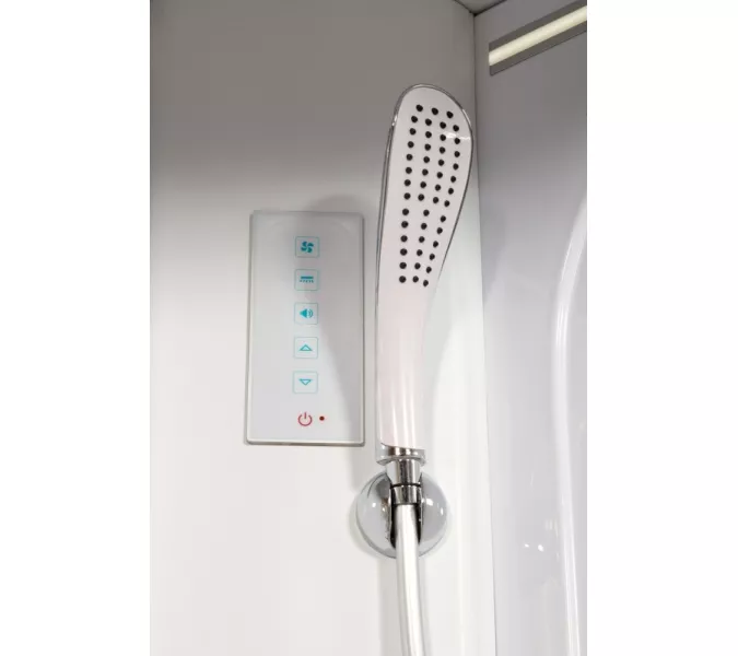 Душевая кабина AvaCan L608/609  прозрачное/хром/низкий, Цвет стекла: прозрачное, Цвет профиля: Хром, Тип поддона: Низкий, Выбрать размер: 80х80, Внешний вид: С LED освещением, Наличие крыши: есть, изображение 17