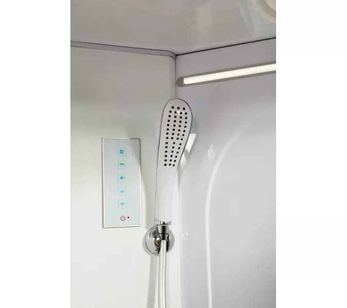 Душевая кабина AvaCan L608/609  прозрачное/хром/низкий, Цвет стекла: прозрачное, Цвет профиля: Хром, Тип поддона: Низкий, Выбрать размер: 80х80, Внешний вид: С LED освещением, Наличие крыши: есть, изображение 15