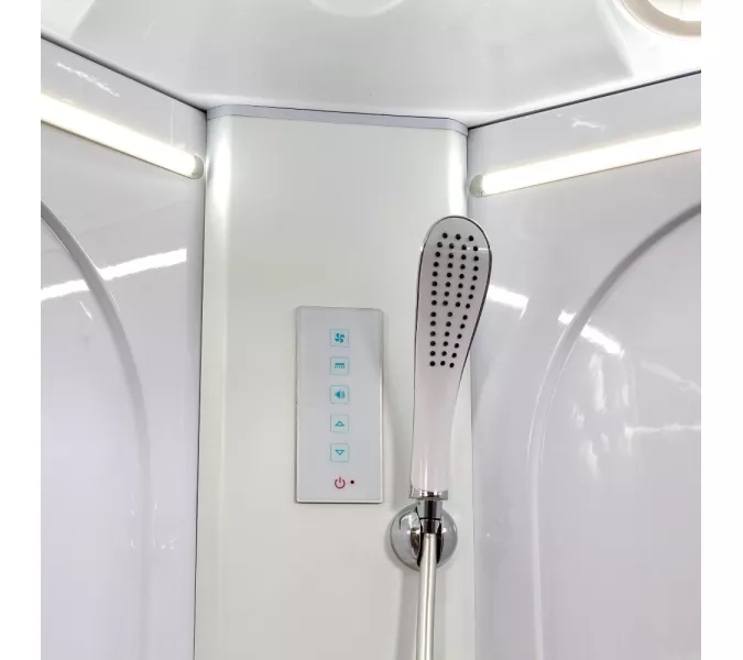 Душевая кабина AvaCan L608/609  прозрачное/хром/низкий, Цвет стекла: прозрачное, Цвет профиля: Хром, Тип поддона: Низкий, Выбрать размер: 80х80, Внешний вид: С LED освещением, Наличие крыши: есть, изображение 18