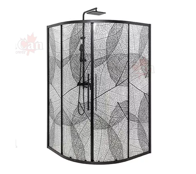 Душевой уголок AvaCan HB 80/90/100/120, Цвет стекла: с рисунком, Цвет профиля: Черный, Выбрать размер: 80х80, изображение 4