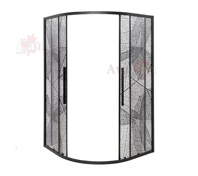 Душевой уголок AvaCan HB 80/90/100/120, Цвет стекла: с рисунком, Цвет профиля: Черный, Выбрать размер: 80х80, изображение 3