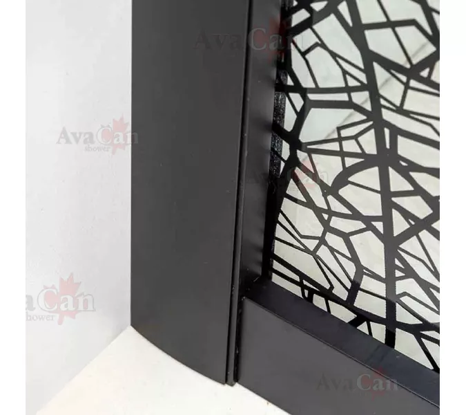 Душевой уголок AvaCan HB 80/90/100/120, Цвет стекла: с рисунком, Цвет профиля: Черный, Выбрать размер: 80х80, изображение 6