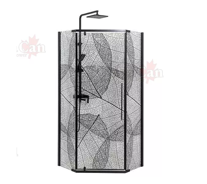 Душевой уголок AvaCan PB 90/100, Цвет стекла: с рисунком, Цвет профиля: Черный, Выбрать размер: 90х90, изображение 2