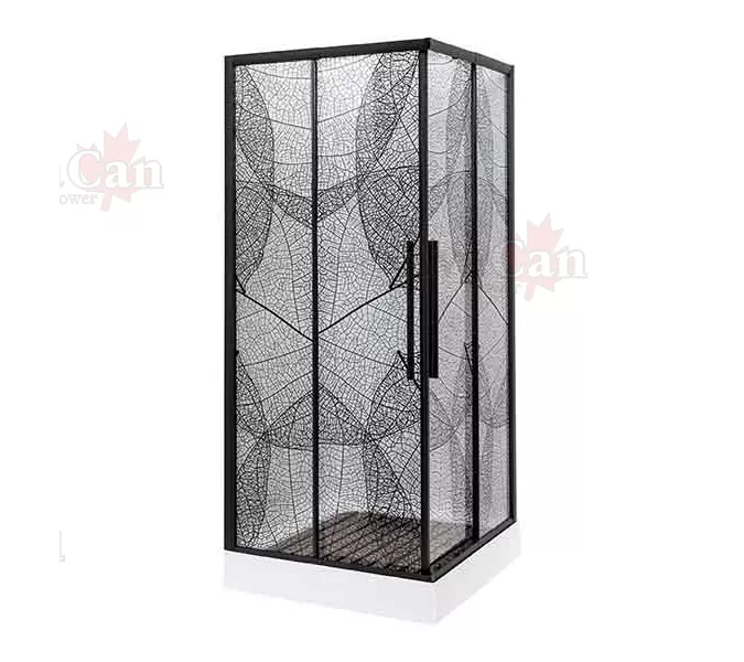 Душевой уголок AvaCan KB 80/100, Цвет стекла: с рисунком, Цвет профиля: Черный, Выбрать размер: 80-90х80-90, изображение 2