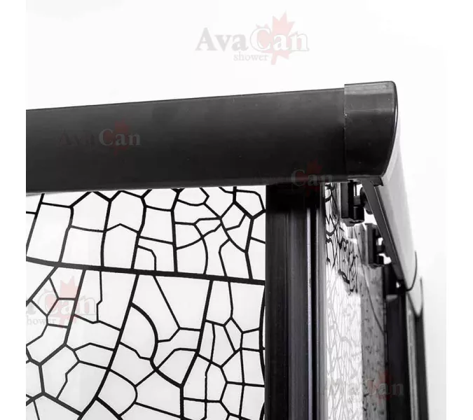 Душевой уголок AvaCan KB 80/100, Цвет стекла: с рисунком, Цвет профиля: Черный, Выбрать размер: 80-90х80-90, изображение 7
