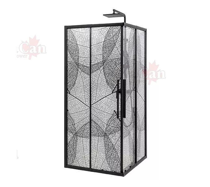 Душевой уголок AvaCan KB 80/100, Цвет стекла: с рисунком, Цвет профиля: Черный, Выбрать размер: 80-90х80-90, изображение 4