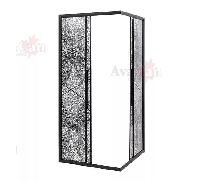 Душевой уголок AvaCan KB 80/100, Цвет стекла: с рисунком, Цвет профиля: Черный, Выбрать размер: 80-90х80-90, изображение 3