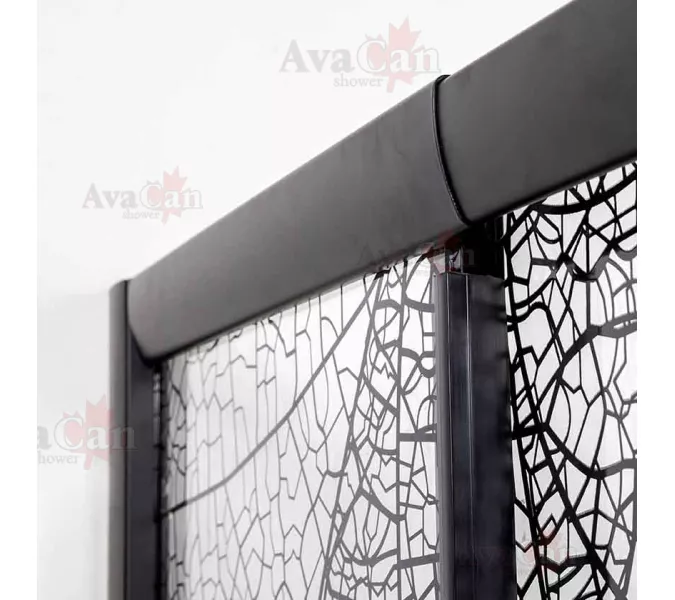Душевой уголок AvaCan KB 80/100, Цвет стекла: с рисунком, Цвет профиля: Черный, Выбрать размер: 80-90х80-90, изображение 6