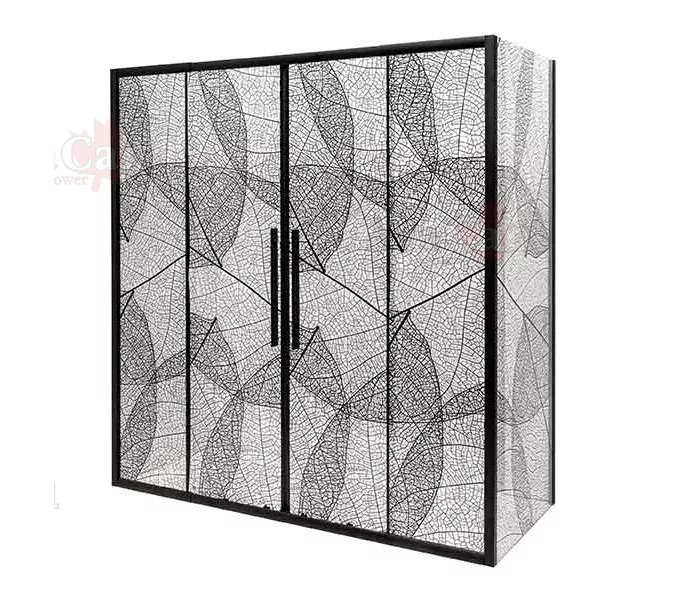 Душевой уголок AvaCan FB2  с рисунком/черный, Цвет стекла: с рисунком, Цвет профиля: Черный, Выбрать размер: 170-190х90, изображение 3