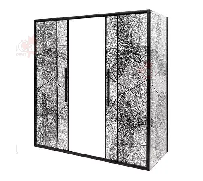 Душевой уголок AvaCan FB2  с рисунком/черный, Цвет стекла: с рисунком, Цвет профиля: Черный, Выбрать размер: 170-190х90, изображение 5