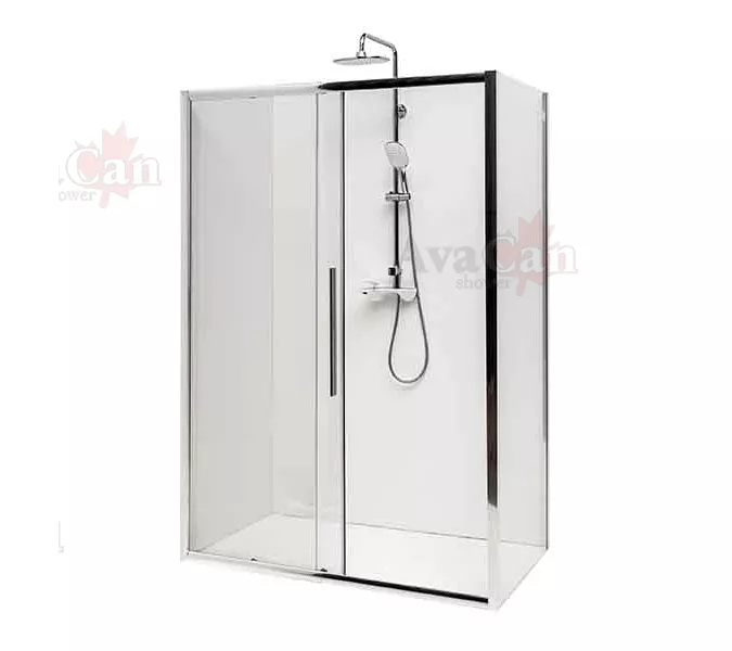 Душевой уголок AvaCan FC+SС прозрачное/хром, Цвет стекла: прозрачное, Цвет профиля: Хром, Выбрать размер: 120-140х90, изображение 3