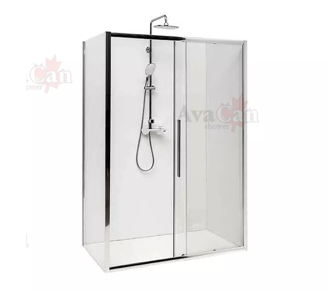 Душевой уголок AvaCan FC+SС прозрачное/хром, Цвет стекла: прозрачное, Цвет профиля: Хром, Выбрать размер: 120-140х90, изображение 4
