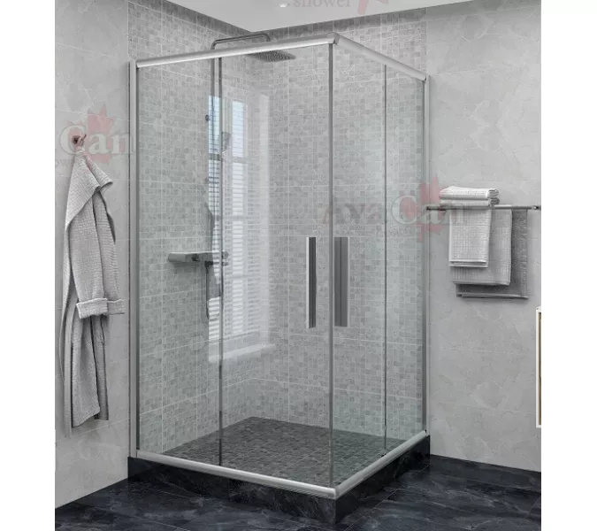 Душевой уголок AvaCan KС 80/100, Цвет стекла: прозрачное, Цвет профиля: Хром, Выбрать размер: 100-110х100-110