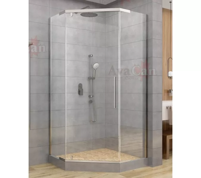 Душевой уголок AvaCan PC 90/100, Цвет стекла: прозрачное, Цвет профиля: Хром, Выбрать размер: 100х100