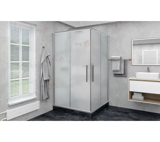 Душевой уголок AvaCan KС 80/100 MT, Цвет стекла: матовое, Цвет профиля: Хром, Выбрать размер: 80-90х80-90, изображение 2