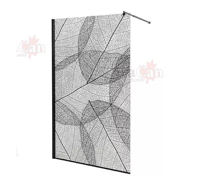 Душевая перегородка AvaCan MB100/110/120, Цвет стекла: с рисунком, Цвет профиля: Черный, Выбрать размер: 120, изображение 4