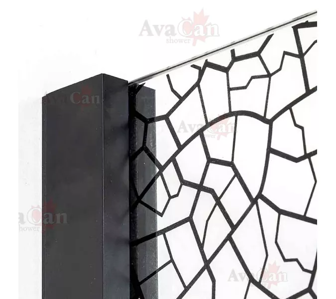 Душевая перегородка AvaCan MB100/110/120, Цвет стекла: с рисунком, Цвет профиля: Черный, Выбрать размер: 120, изображение 11