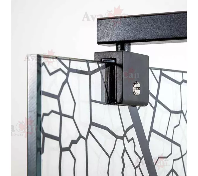 Душевая перегородка AvaCan MB100/110/120, Цвет стекла: с рисунком, Цвет профиля: Черный, Выбрать размер: 120, изображение 12