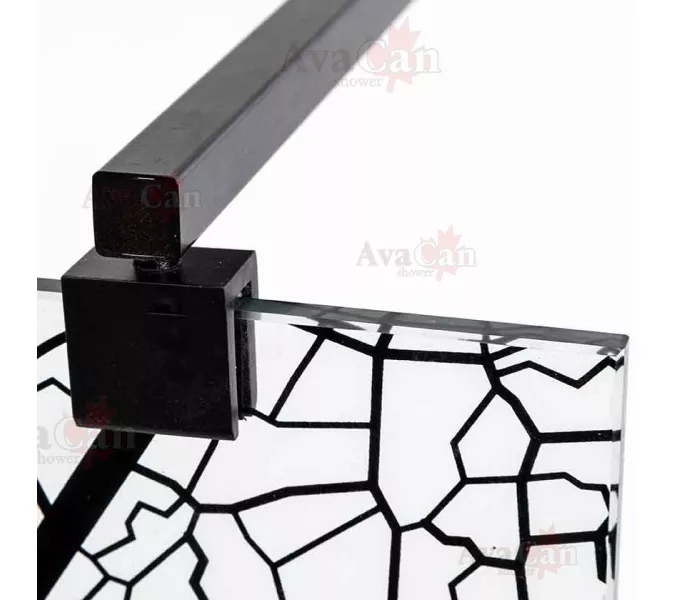 Душевая перегородка AvaCan MB100/110/120, Цвет стекла: с рисунком, Цвет профиля: Черный, Выбрать размер: 120, изображение 15